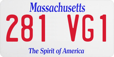 MA license plate 281VG1