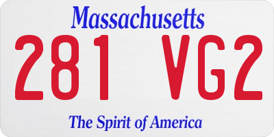 MA license plate 281VG2