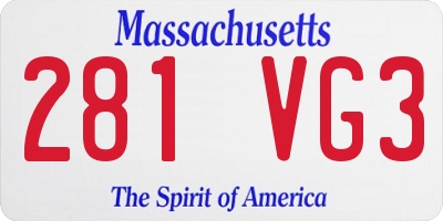 MA license plate 281VG3