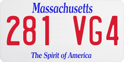 MA license plate 281VG4