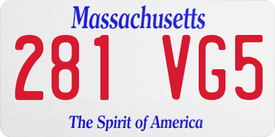 MA license plate 281VG5