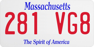 MA license plate 281VG8
