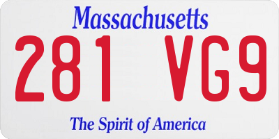 MA license plate 281VG9