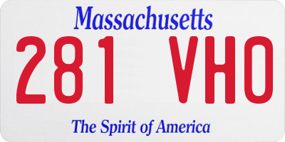 MA license plate 281VH0