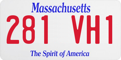 MA license plate 281VH1