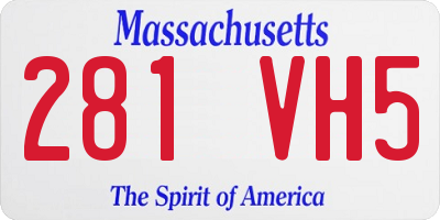 MA license plate 281VH5