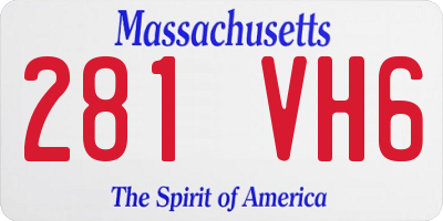 MA license plate 281VH6