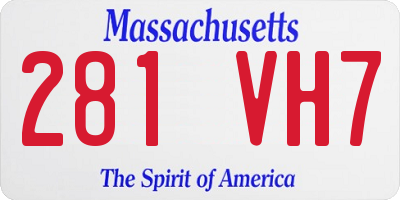 MA license plate 281VH7