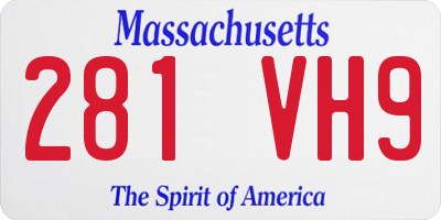MA license plate 281VH9