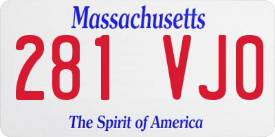 MA license plate 281VJ0