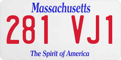 MA license plate 281VJ1