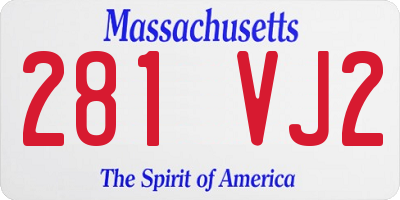 MA license plate 281VJ2