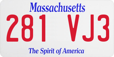 MA license plate 281VJ3
