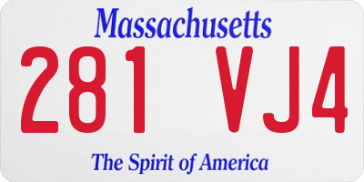 MA license plate 281VJ4