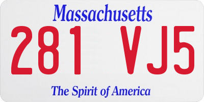 MA license plate 281VJ5