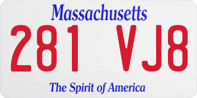 MA license plate 281VJ8