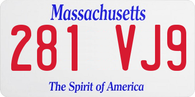 MA license plate 281VJ9