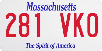 MA license plate 281VK0
