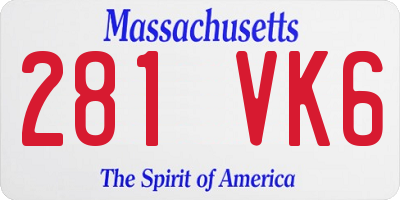 MA license plate 281VK6