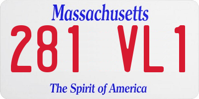 MA license plate 281VL1