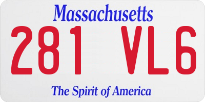 MA license plate 281VL6