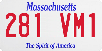 MA license plate 281VM1