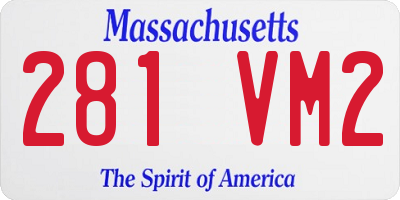 MA license plate 281VM2