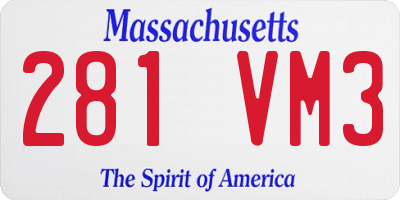 MA license plate 281VM3