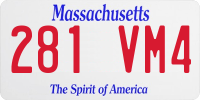 MA license plate 281VM4
