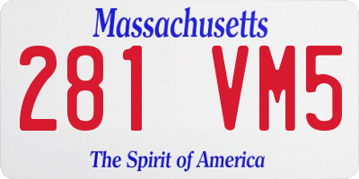MA license plate 281VM5