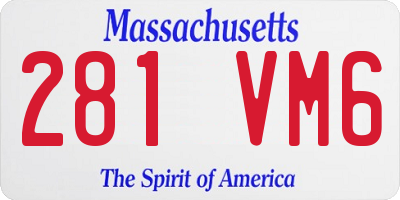 MA license plate 281VM6