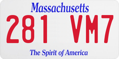 MA license plate 281VM7