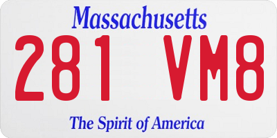 MA license plate 281VM8