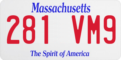 MA license plate 281VM9