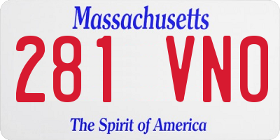 MA license plate 281VN0