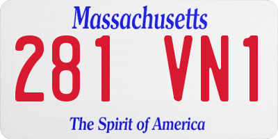MA license plate 281VN1