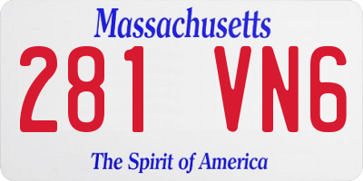 MA license plate 281VN6