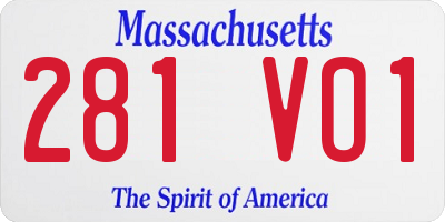MA license plate 281VO1