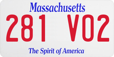 MA license plate 281VO2