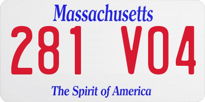 MA license plate 281VO4