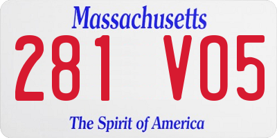 MA license plate 281VO5