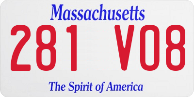 MA license plate 281VO8