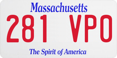 MA license plate 281VP0
