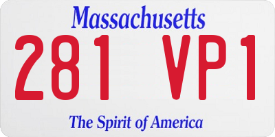 MA license plate 281VP1
