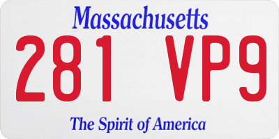 MA license plate 281VP9