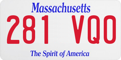 MA license plate 281VQ0