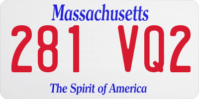 MA license plate 281VQ2