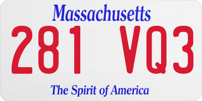MA license plate 281VQ3
