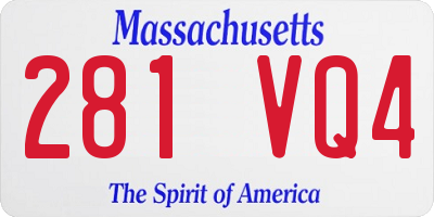 MA license plate 281VQ4