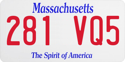MA license plate 281VQ5